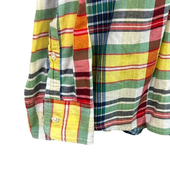 LANDS END Mens Plaid Button Down Shirt Long Sleeve Multicolor Size XL 17-17 1/2 - Picture 4 of 6
